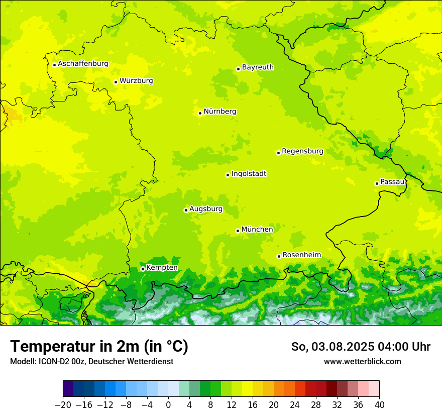 Modellkarten Temperatur