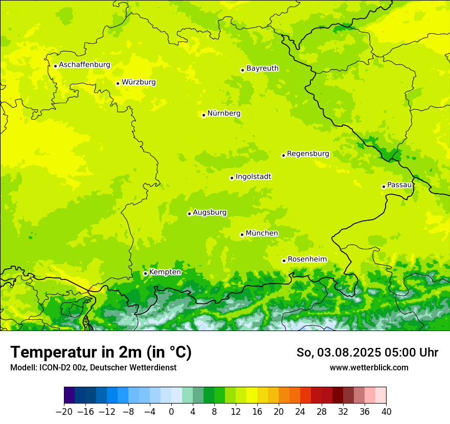 Modellkarten Temperatur