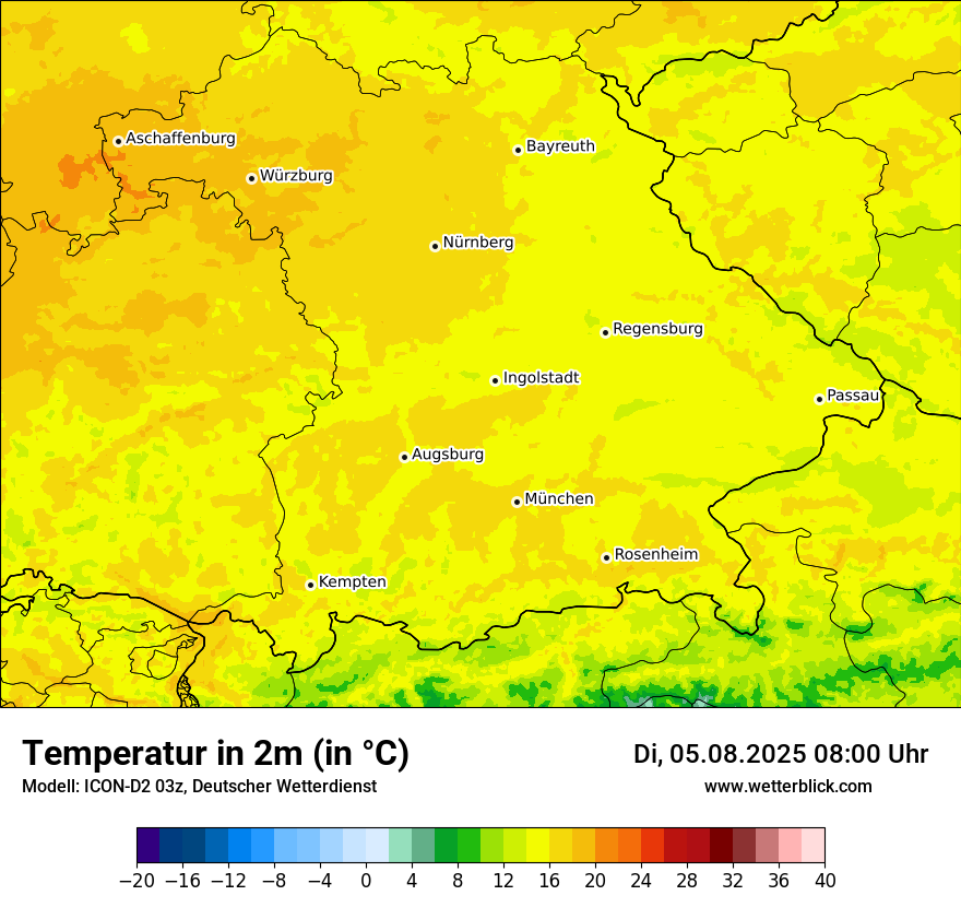 Modellkarten Temperatur