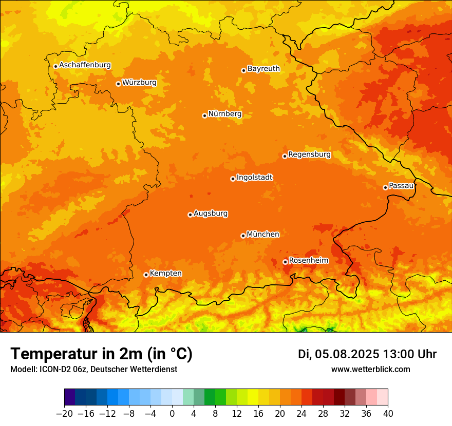 Modellkarten Temperatur