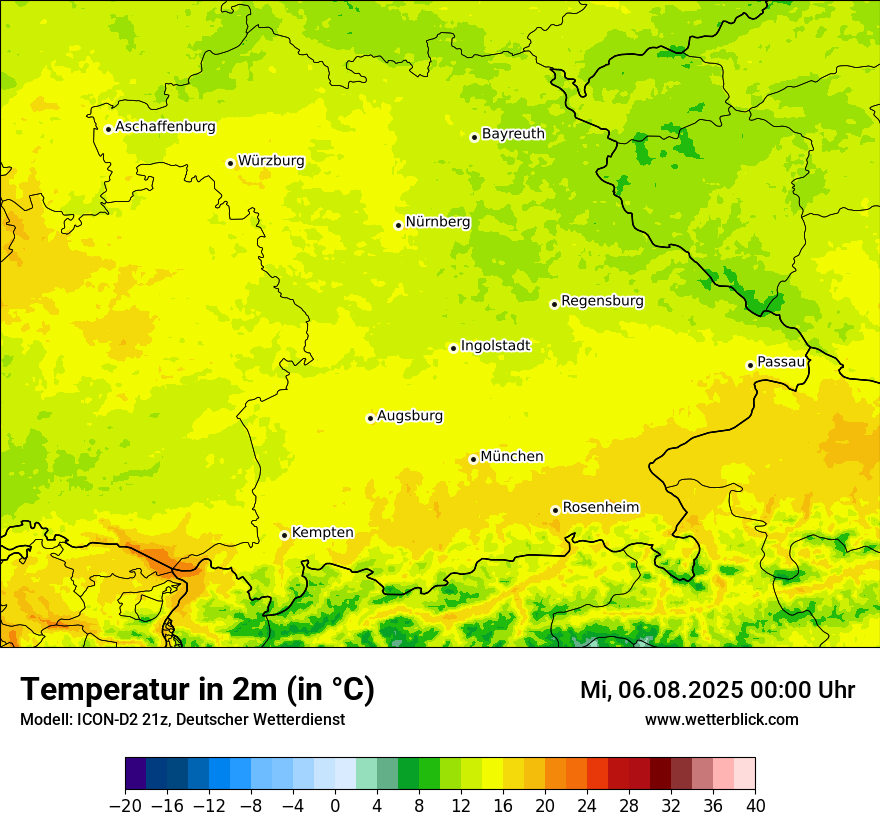 Modellkarten Temperatur
