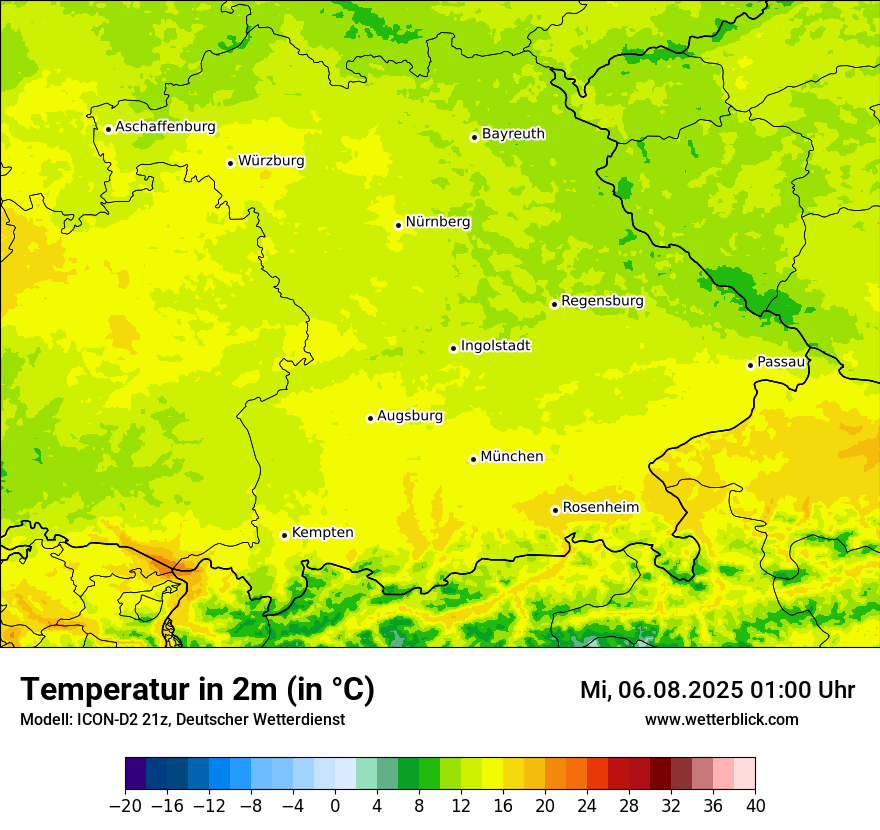 Modellkarten Temperatur