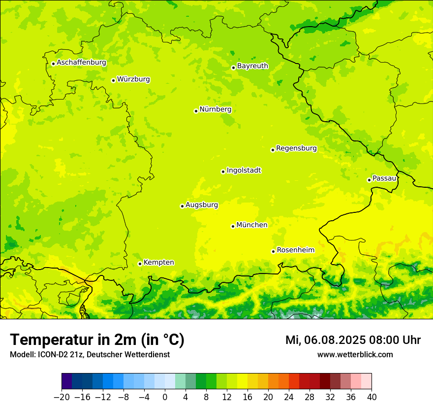 Modellkarten Temperatur