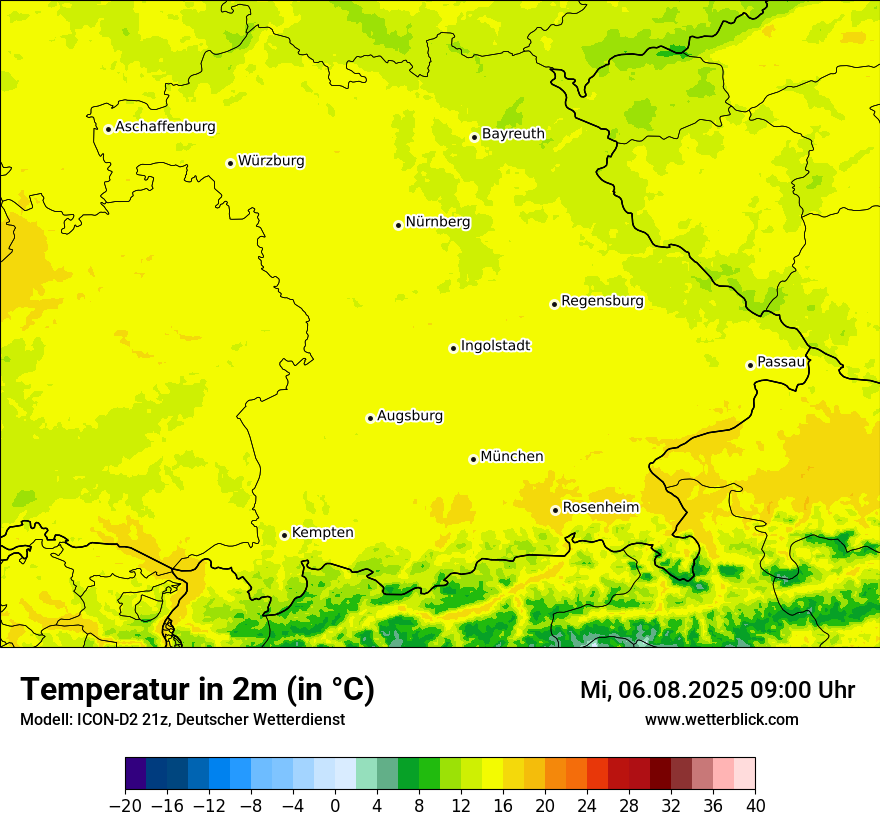 Modellkarten Temperatur