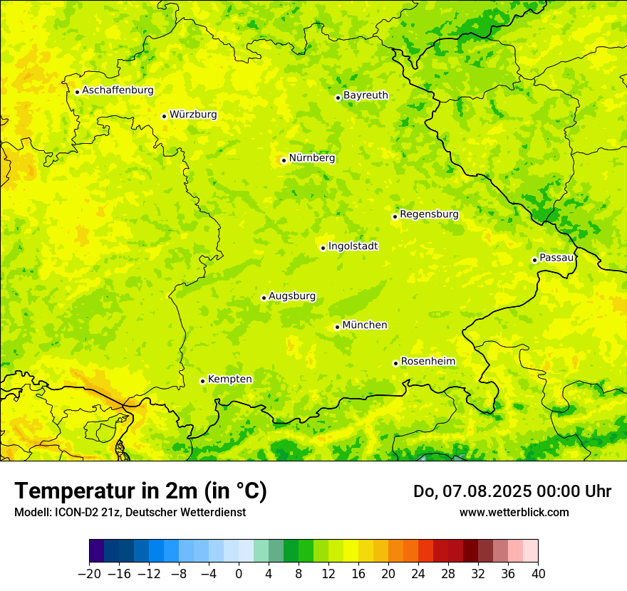 Modellkarten Temperatur