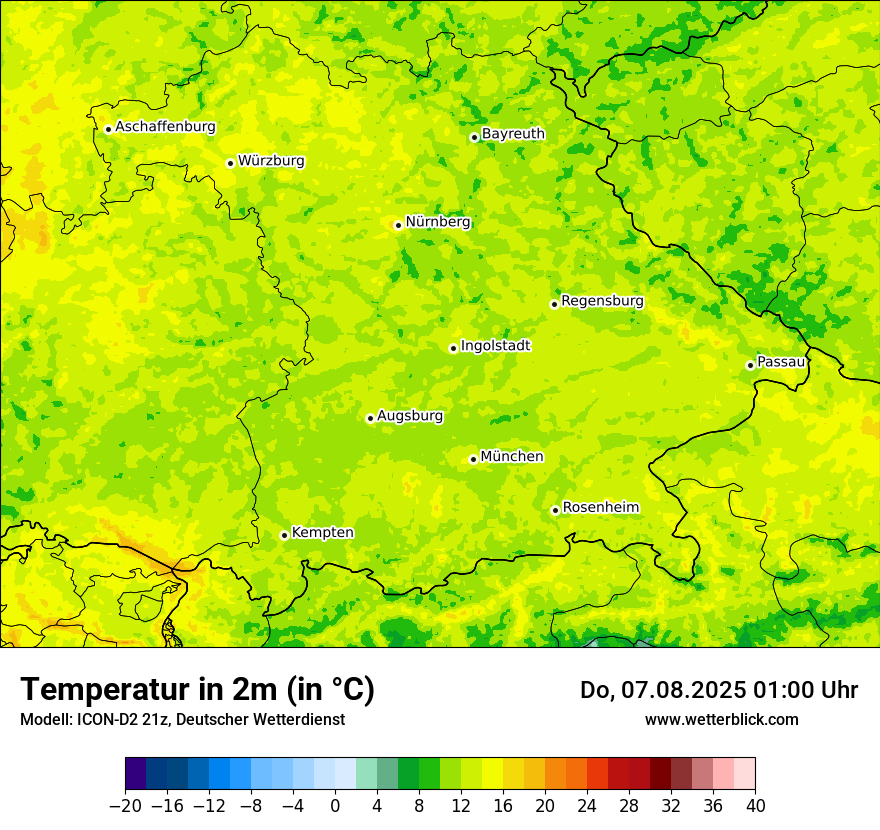 Modellkarten Temperatur