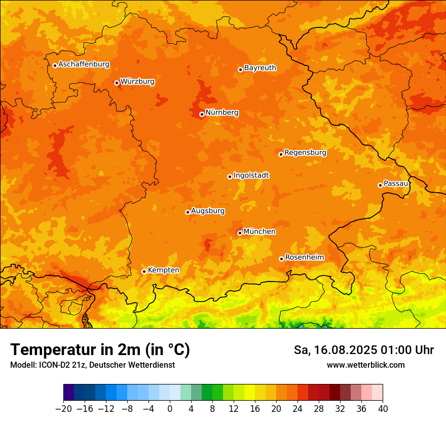Modellkarten Temperatur