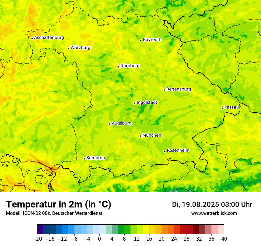 Modellkarten Temperatur