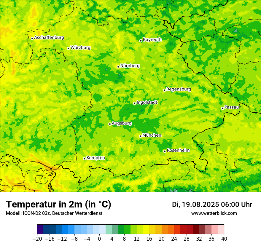 Modellkarten Temperatur
