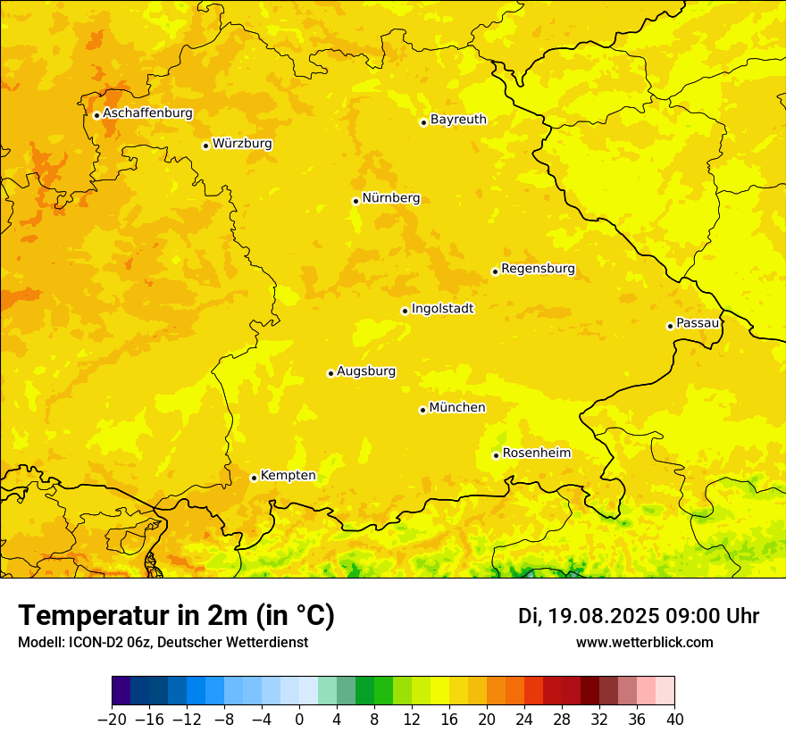 Modellkarten Temperatur