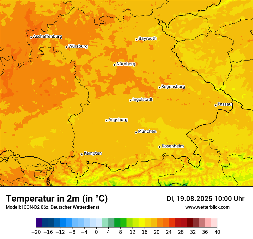 Modellkarten Temperatur