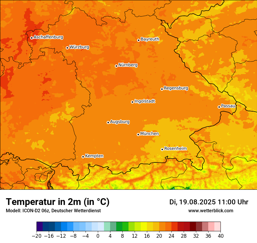 Modellkarten Temperatur