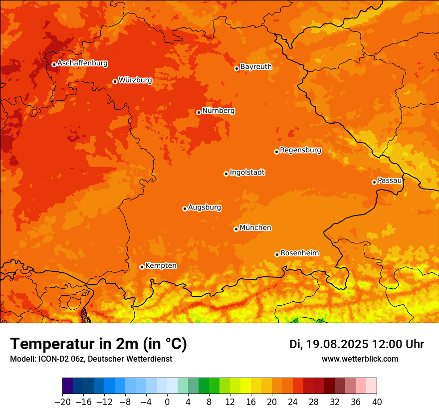 Modellkarten Temperatur