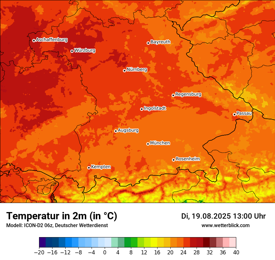 Modellkarten Temperatur