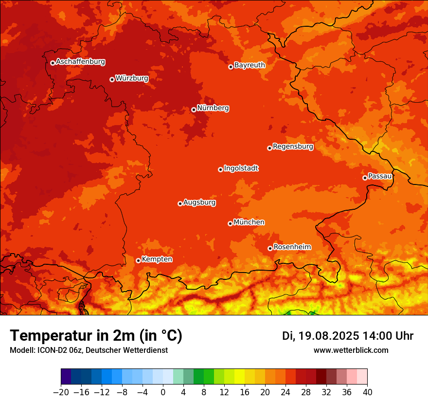 Modellkarten Temperatur