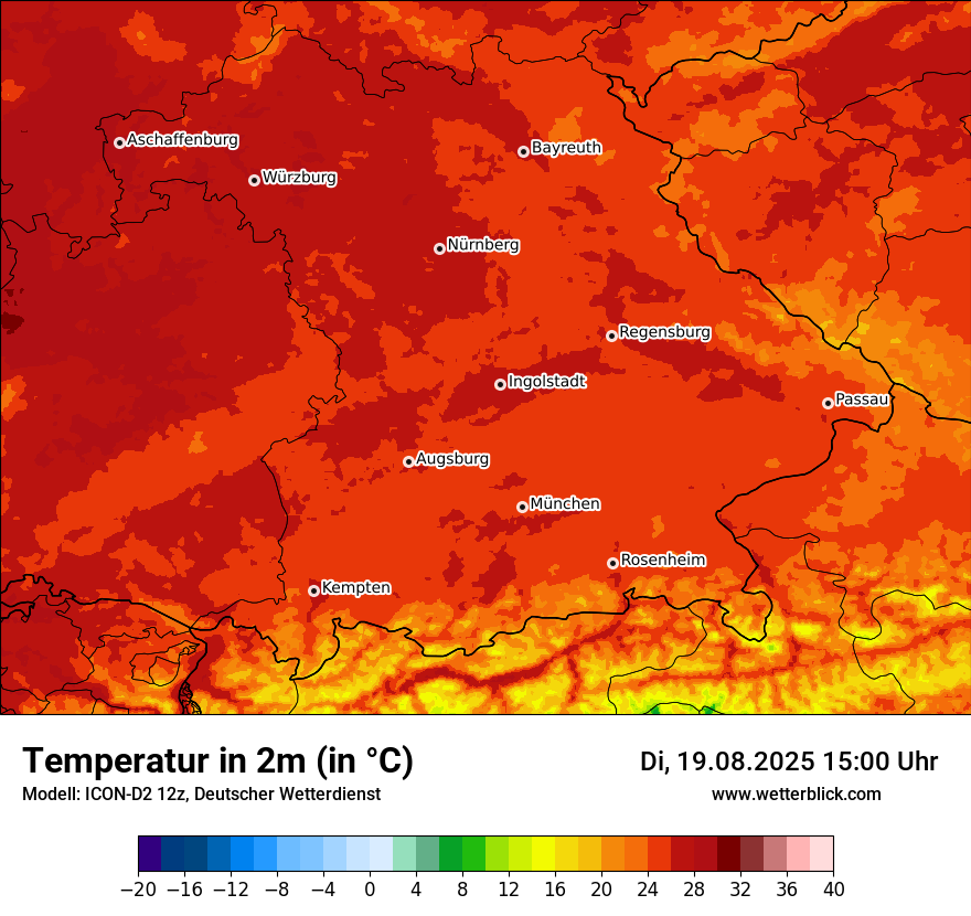 Modellkarten Temperatur