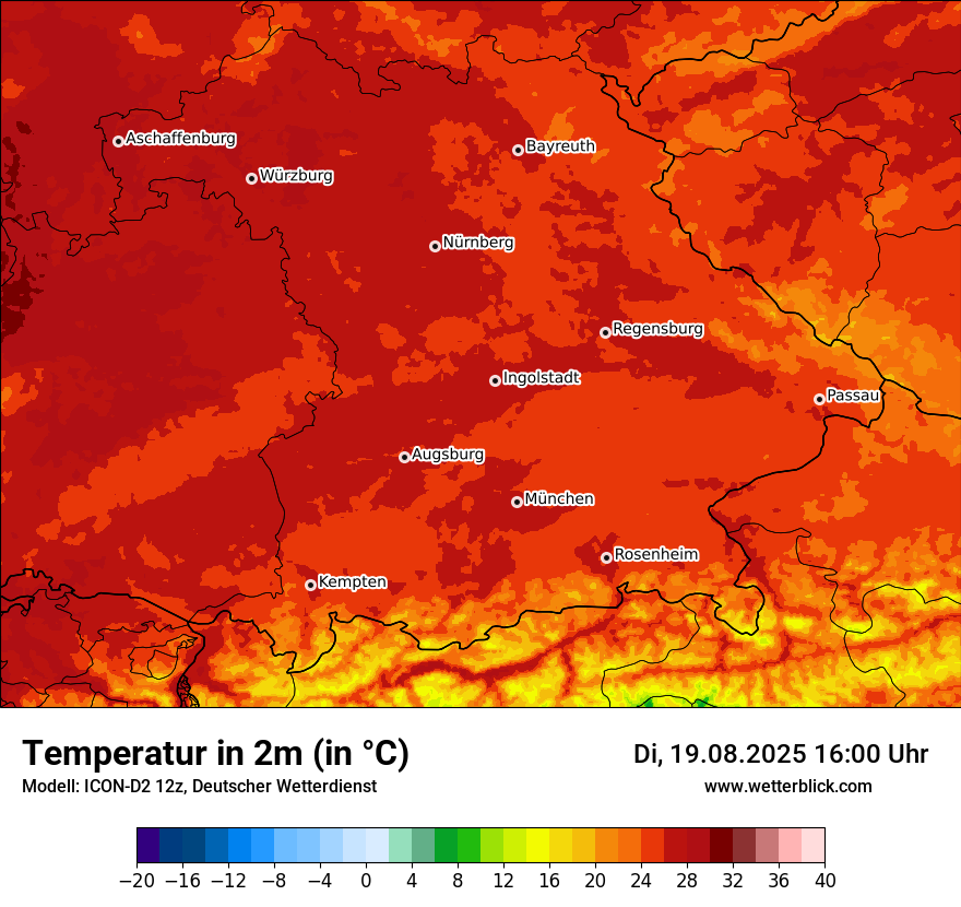Modellkarten Temperatur