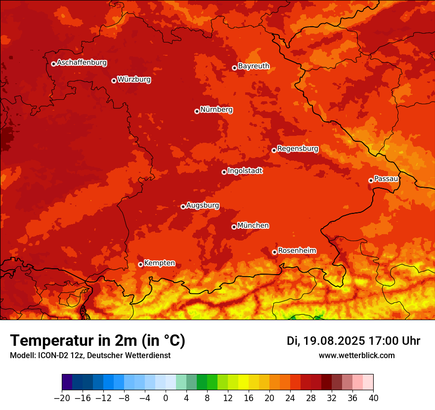 Modellkarten Temperatur