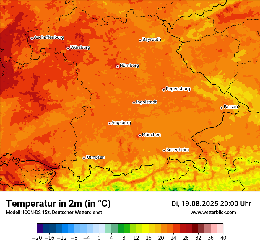Modellkarten Temperatur