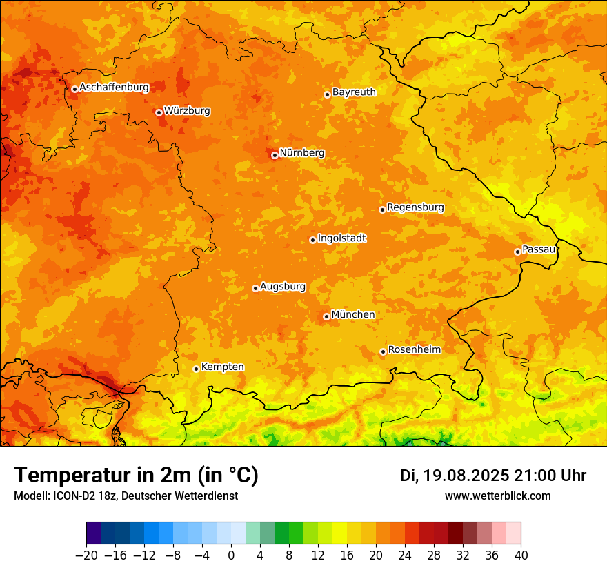 Modellkarten Temperatur