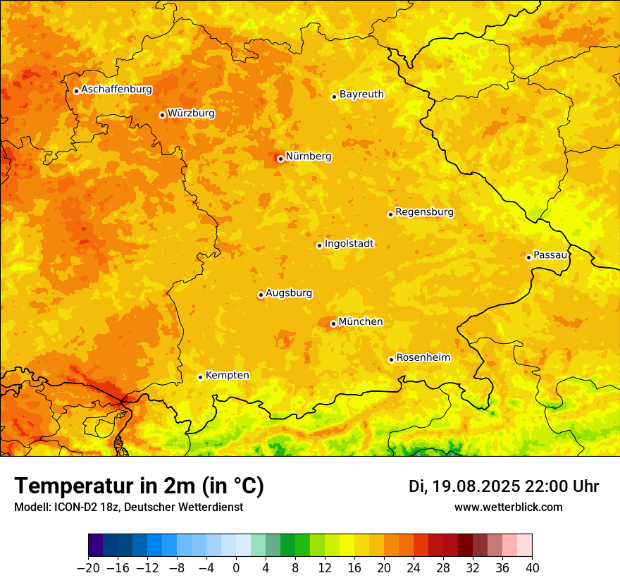 Modellkarten Temperatur