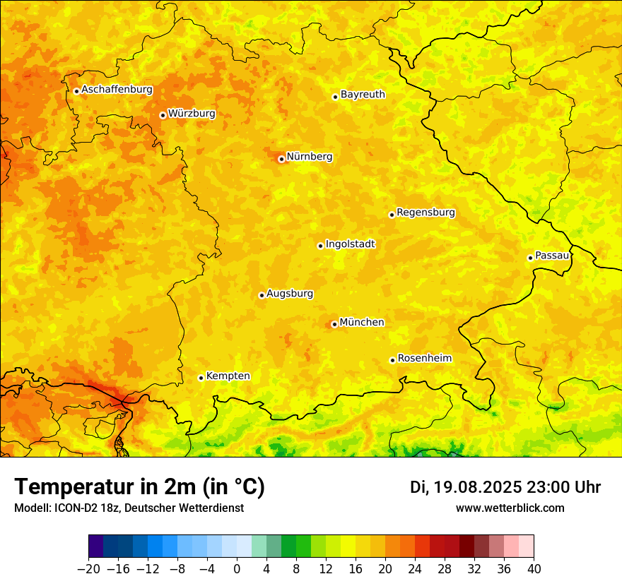 Modellkarten Temperatur