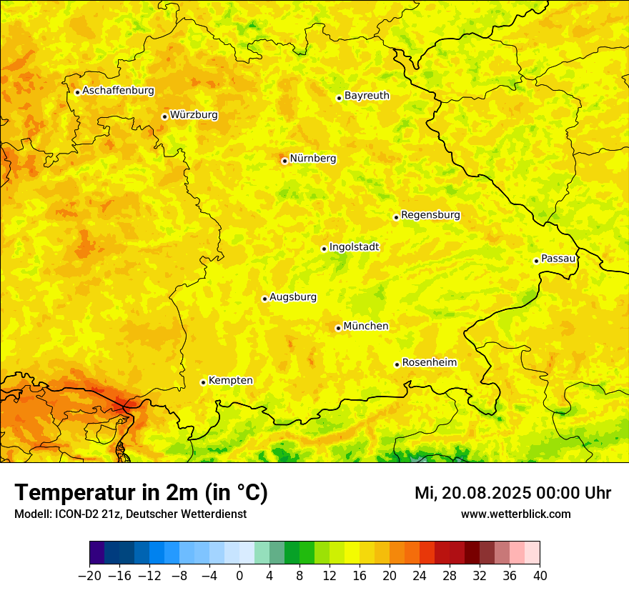 Modellkarten Temperatur