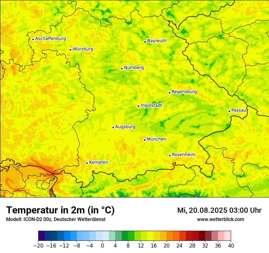 Modellkarten Temperatur
