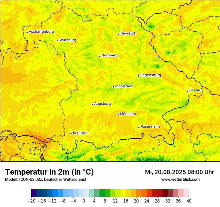 Modellkarten Temperatur