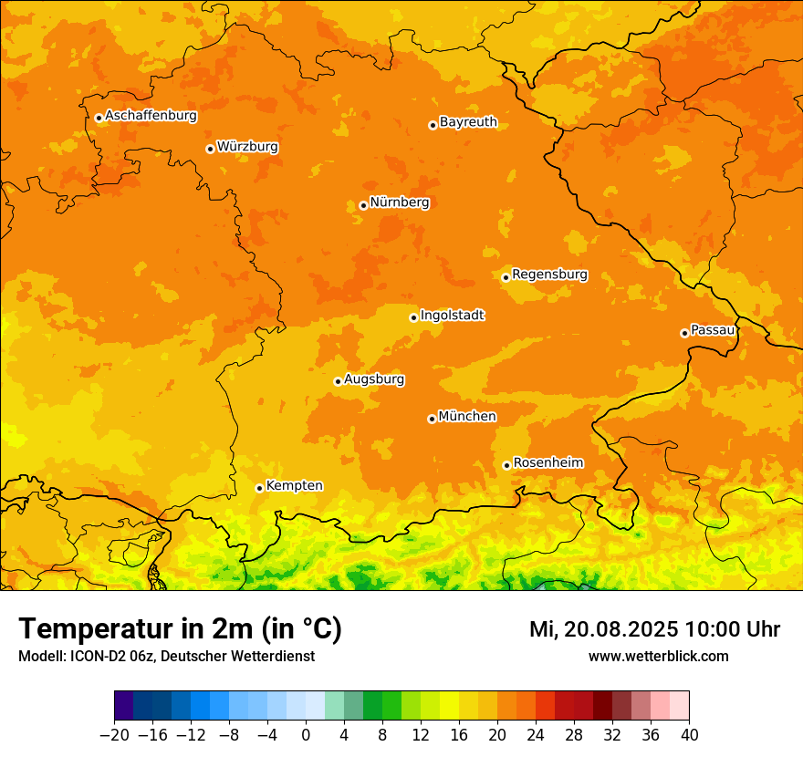 Modellkarten Temperatur