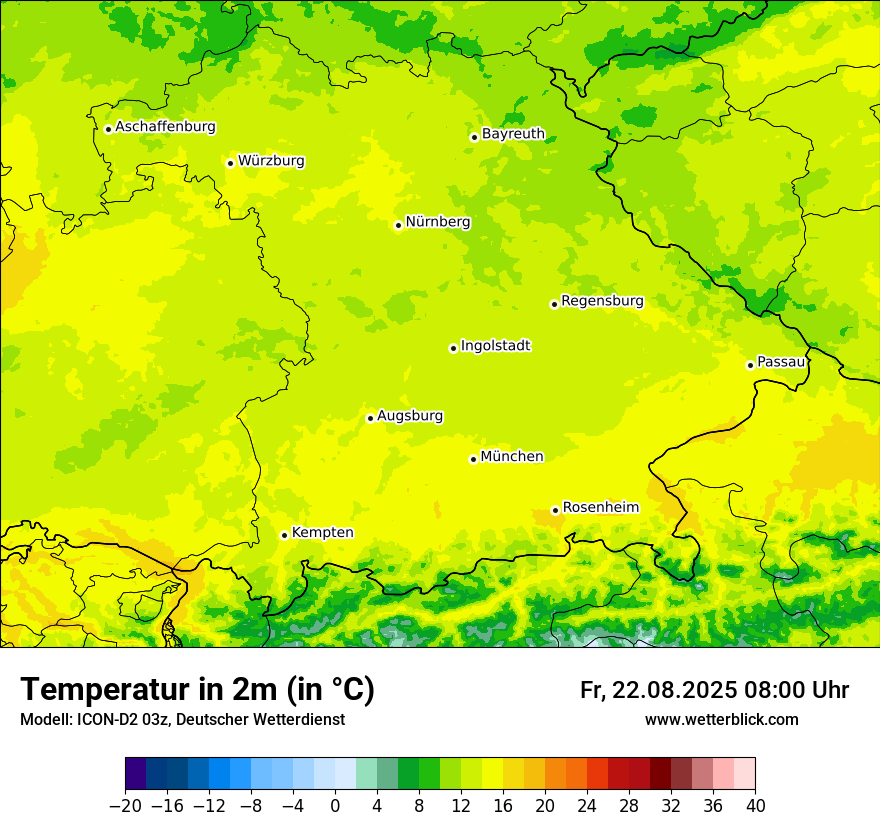 Modellkarten Temperatur