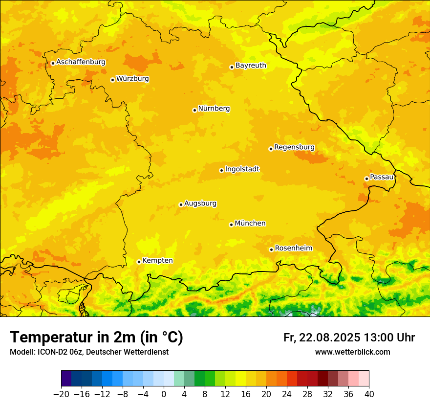 Modellkarten Temperatur