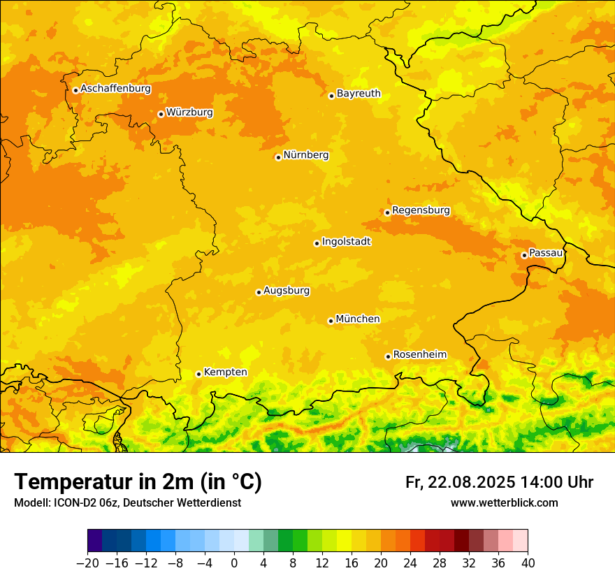 Modellkarten Temperatur