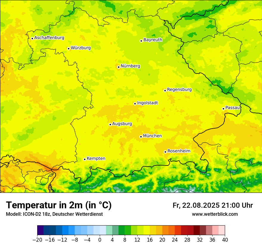Modellkarten Temperatur