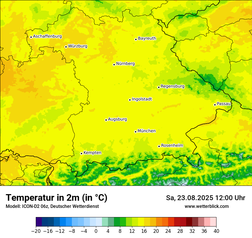 Modellkarten Temperatur