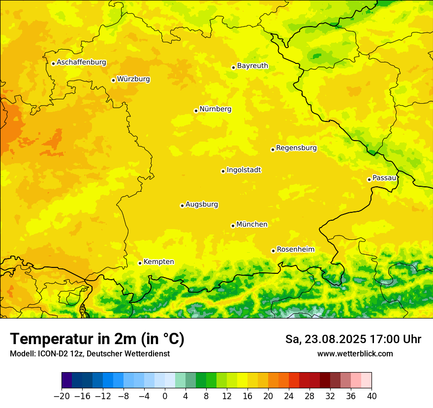Modellkarten Temperatur
