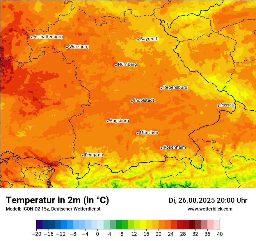 Modellkarten Temperatur