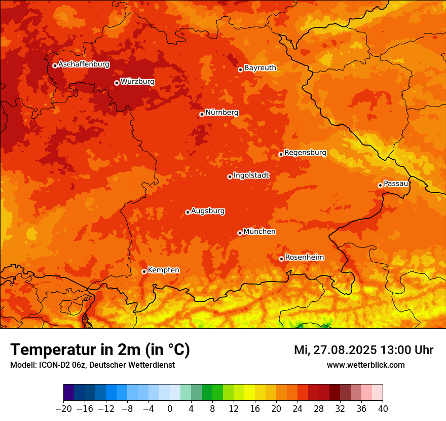 Modellkarten Temperatur