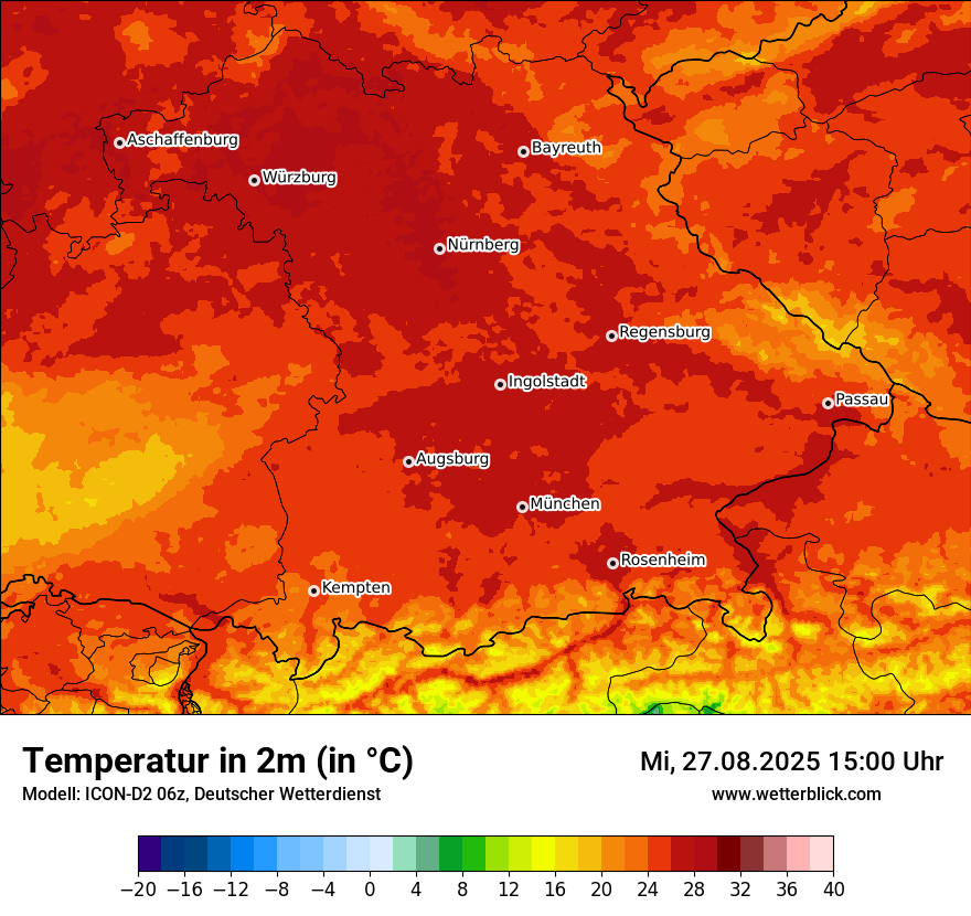 Modellkarten Temperatur