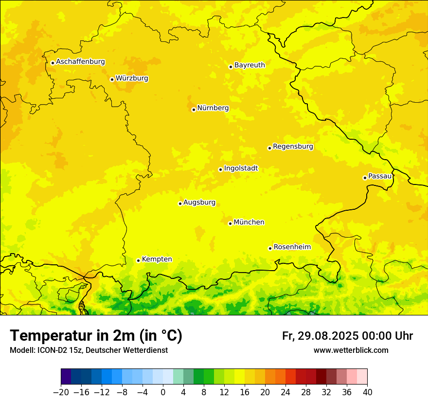 Modellkarten Temperatur
