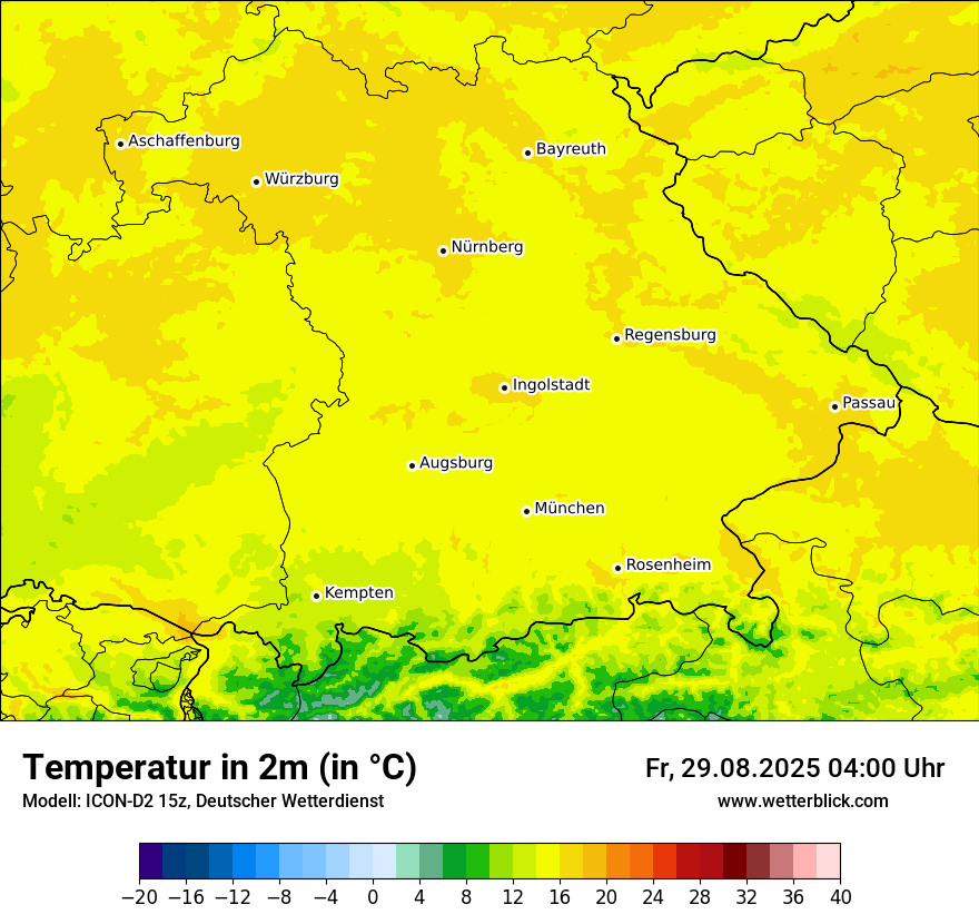 Modellkarten Temperatur