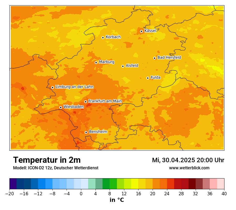 Modellkarten Temperatur