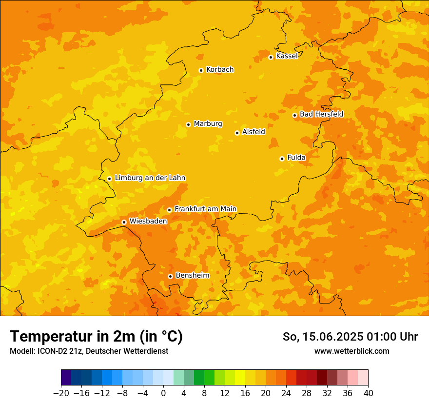 Modellkarten Temperatur