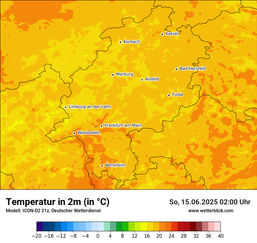 Modellkarten Temperatur