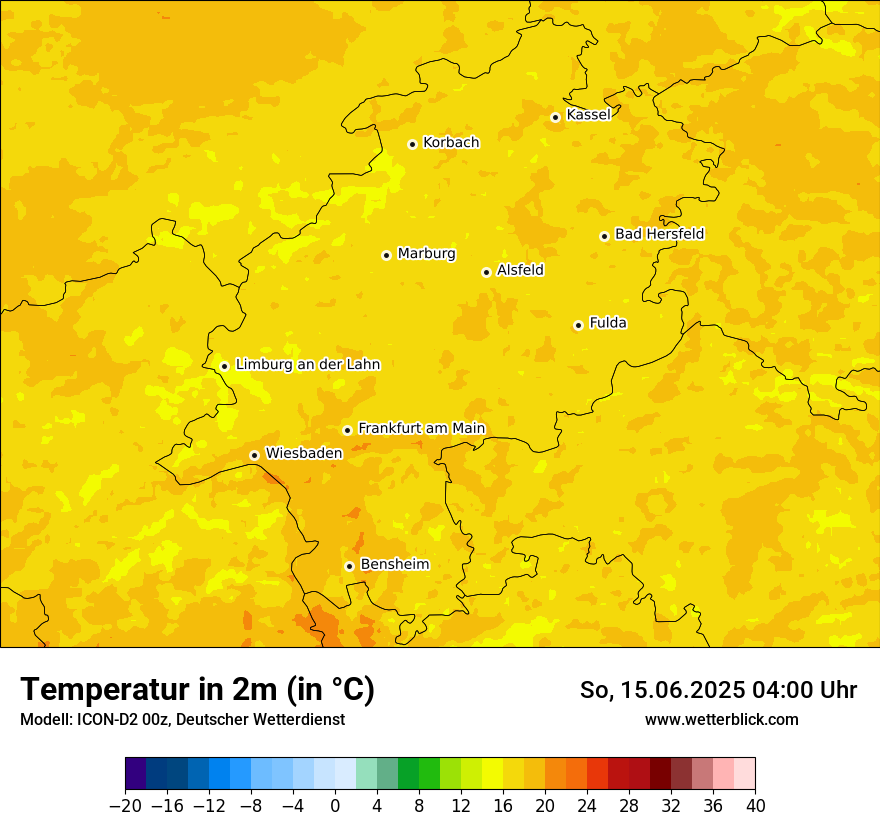 Modellkarten Temperatur