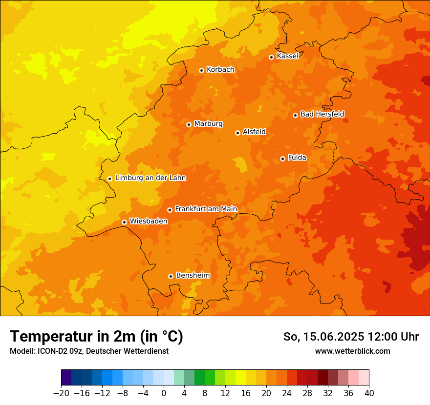 Modellkarten Temperatur