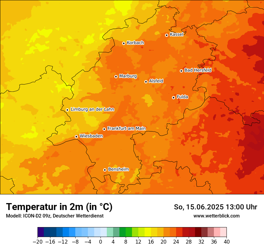 Modellkarten Temperatur