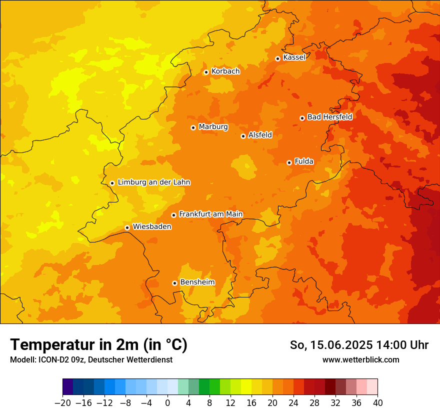 Modellkarten Temperatur