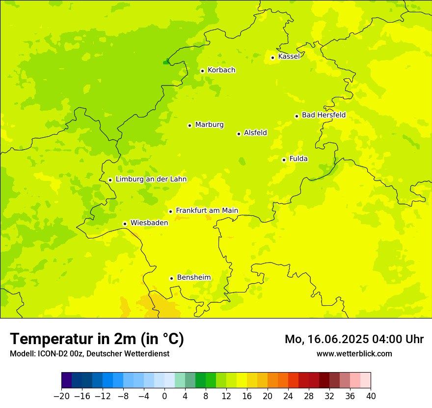 Modellkarten Temperatur