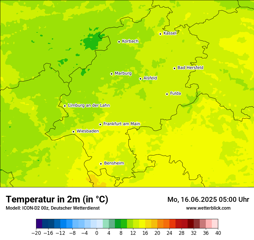 Modellkarten Temperatur